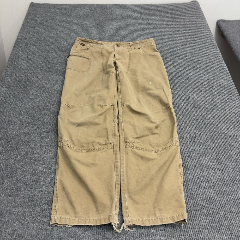 Kuhl Pants Mens 38x32 Tan Cotton Canvas Double Knee Utility Hiking Gorpcore